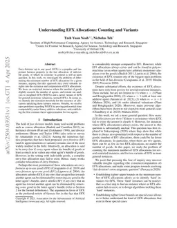 Understanding EFX Allocations: Counting and Variants