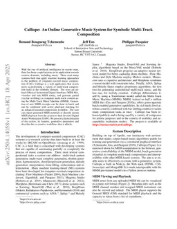 Calliope: An Online Generative Music System for Symbolic Multi-Track Composition