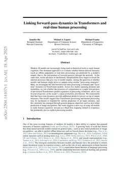 Signatures of human-like processing in Transformer forward passes