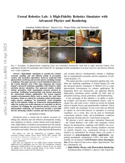 Unreal Robotics Lab: A High-Fidelity Robotics Simulator with Advanced Physics and Rendering