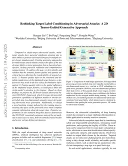 Rethinking Target Label Conditioning in Adversarial Attacks: A 2D Tensor-Guided Generative Approach