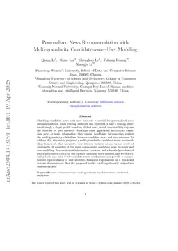 Personalized News Recommendation with Multi-granularity Candidate-aware User Modeling