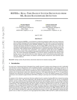ROFBS$α$: Real Time Backup System Decoupled from ML Based Ransomware Detection
