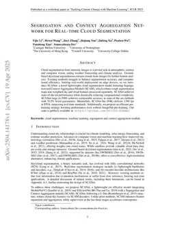 Segregation and Context Aggregation Network for Real-time Cloud Segmentation