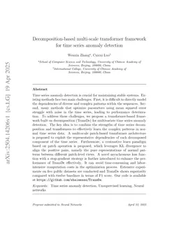 Decomposition-based multi-scale transformer framework for time series anomaly detection