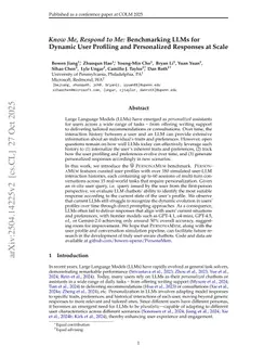 Know Me, Respond to Me: Benchmarking LLMs for Dynamic User Profiling and Personalized Responses at Scale