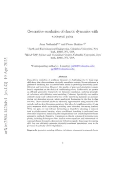 Generative emulation of chaotic dynamics with coherent prior