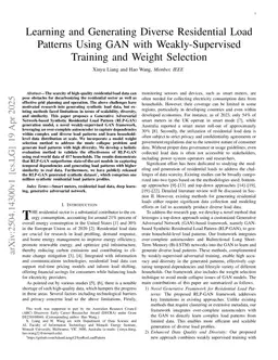 Learning and Generating Diverse Residential Load Patterns Using GAN with Weakly-Supervised Training and Weight Selection