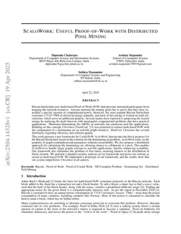 ScaloWork: Useful Proof-of-Work with Distributed Pool Mining