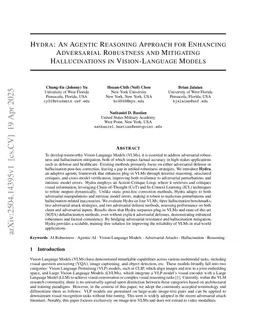 Hydra: An Agentic Reasoning Approach for Enhancing Adversarial Robustness and Mitigating Hallucinations in Vision-Language Models