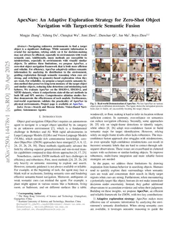ApexNav: An Adaptive Exploration Strategy for Zero-Shot Object Navigation with Target-centric Semantic Fusion