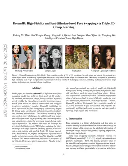 DreamID: High-Fidelity and Fast diffusion-based Face Swapping via Triplet ID Group Learning