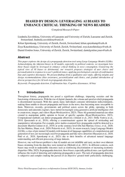 Biased by Design: Leveraging AI Biases to Enhance Critical Thinking of News Readers