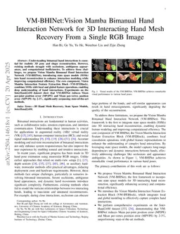 VM-BHINet:Vision Mamba Bimanual Hand Interaction Network for 3D Interacting Hand Mesh Recovery From a Single RGB Image