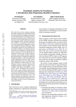 Translation Analytics for Freelancers: I. Introduction, Data Preparation, Baseline Evaluations