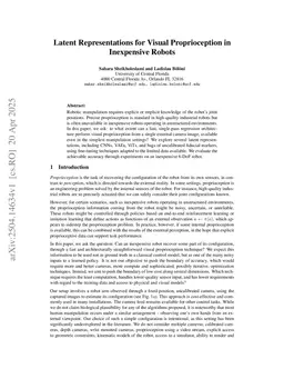 Latent Representations for Visual Proprioception in Inexpensive Robots