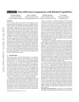 BLACKOUT: Data-Oblivious Computation with Blinded Capabilities