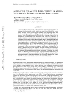 Mitigating Parameter Interference in Model Merging via Sharpness-Aware Fine-Tuning