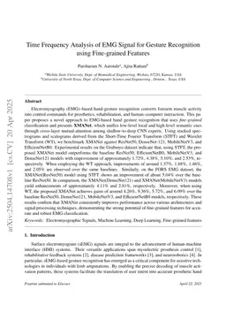 Time Frequency Analysis of EMG Signal for Gesture Recognition using Fine grained Features