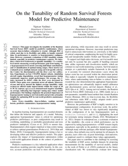 On the Tunability of Random Survival Forests Model for Predictive Maintenance