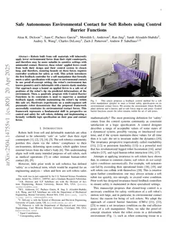Safe Autonomous Environmental Contact for Soft Robots using Control Barrier Functions