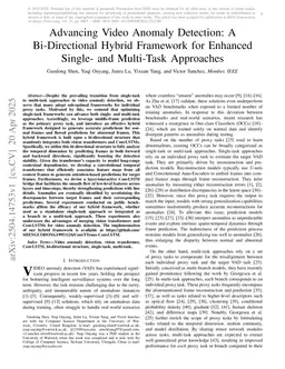 Advancing Video Anomaly Detection: A Bi-Directional Hybrid Framework for Enhanced Single- and Multi-Task Approaches