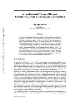 A Combinatorial Theory of Dropout: Subnetworks, Graph Geometry, and Generalization