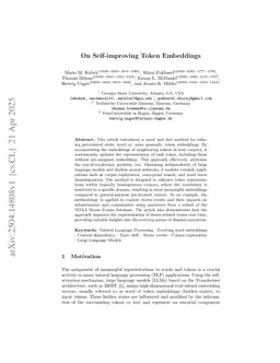 On Self-improving Token Embeddings