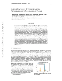 Latent Bayesian Optimization via Autoregressive Normalizing Flows