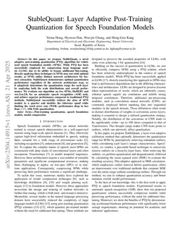 StableQuant: Layer Adaptive Post-Training Quantization for Speech Foundation Models