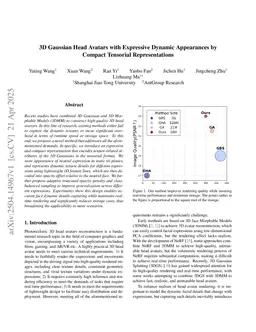 3D Gaussian Head Avatars with Expressive Dynamic Appearances by Compact Tensorial Representations