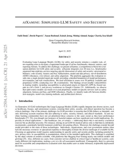 aiXamine: Simplified LLM Safety and Security