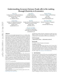 Understanding Accuracy-Fairness Trade-offs in Re-ranking through Elasticity in Economics