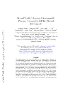 Beyond Terabit/s Integrated Neuromorphic Photonic Processor for DSP-Free Optical Interconnects