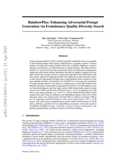 RainbowPlus: Enhancing Adversarial Prompt Generation via Evolutionary Quality-Diversity Search