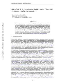 Aria-MIDI: A Dataset of Piano MIDI Files for Symbolic Music Modeling