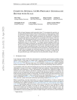 Compute-Optimal LLMs Provably Generalize Better With Scale