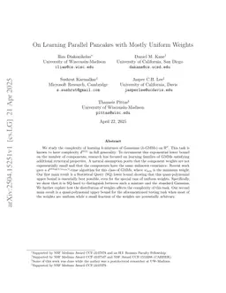 On Learning Parallel Pancakes with Mostly Uniform Weights