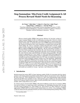 Stop Summation: Min-Form Credit Assignment Is All Process Reward Model Needs for Reasoning