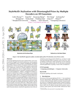 StyleMe3D: Stylization with Disentangled Priors by Multiple Encoders on 3D Gaussians
