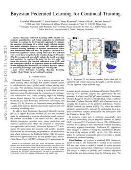 Bayesian Federated Learning for Continual Training