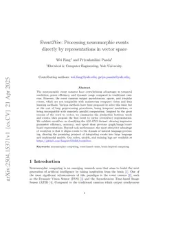 Event2Vec: Processing Neuromorphic Events directly by Representations in Vector Space