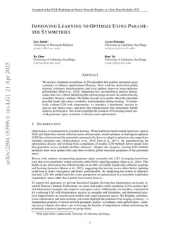 Improving Learning to Optimize Using Parameter Symmetries