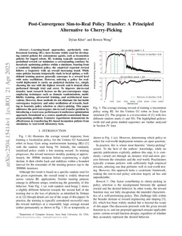 Post-Convergence Sim-to-Real Policy Transfer: A Principled Alternative to Cherry-Picking