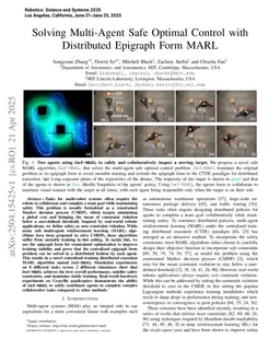 Solving Multi-Agent Safe Optimal Control with Distributed Epigraph Form MARL