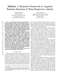 Valkyrie: A Response Framework to Augment Runtime Detection of Time-Progressive Attacks