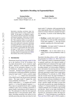 Speculative Sampling via Exponential Races