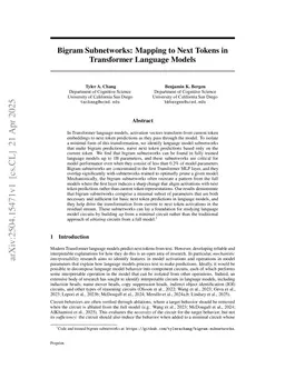 Bigram Subnetworks: Mapping to Next Tokens in Transformer Language Models