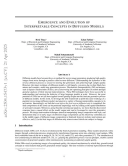 Emergence and Evolution of Interpretable Concepts in Diffusion Models