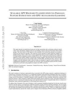 Scalable APT Malware Classification via Parallel Feature Extraction and GPU-Accelerated Learning